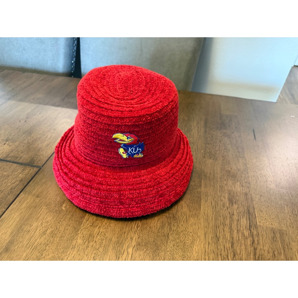 Betmar‎ New York Kansas Jayhawks Red Bucket Hat Fuzzy Knit NCAA D627 Mens Womens